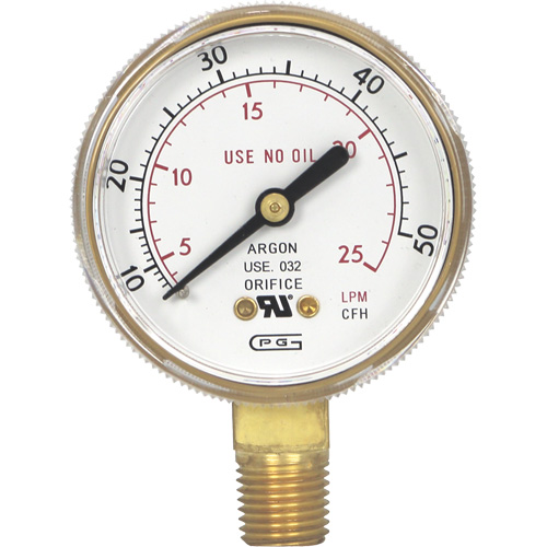 Pressure Gauges, 2" , 0-50 SCFH, Bottom Mount, Analogue Distribution Élite MP