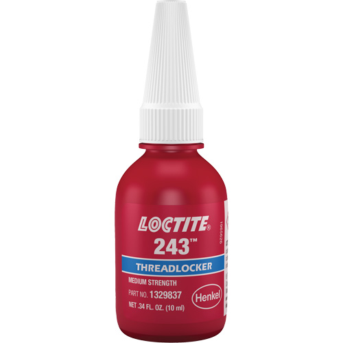 Compos&eacute; de blocage 243 tol&eacute;rant &agrave; l'huile, Bleu, Moyen, 10 ml, Bouteille Distribution Élite MP