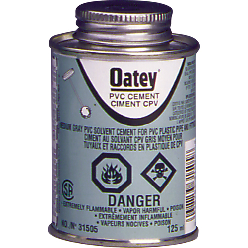 PVC Medium-Duty Cement, 473 ml, Brush-Top Can, Grey Distribution Élite MP