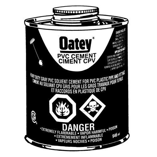 PVC Heavy-Duty Cement, 946 ml, Brush-Top Can, Grey Distribution Élite MP