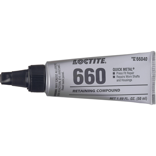 Quick Metal 660 Press Fit Repair Retaining Compound, 50 ml, Tube, Silver Distribution Élite MP