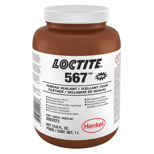 567 High Temperature Thread Sealant, Bottle, 1 L, -53.88° C - 204° C/-65° F - 400° F Distribution Élite MP