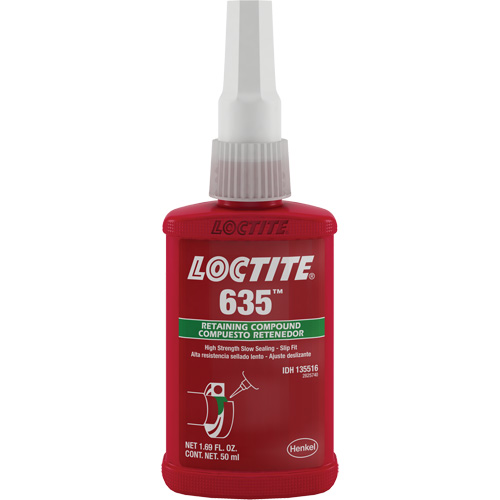 Compos&eacute; de retenue Loctite 635, 50 ml, Bouteille, Vert Distribution Élite MP