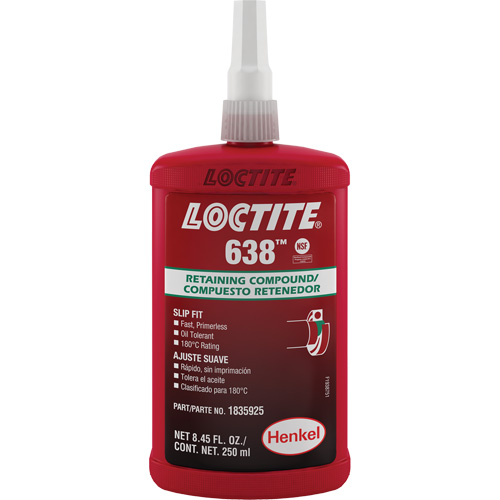 Compos&eacute; de retenue Loctite 638, 250 ml, Bouteille, Vert Distribution Élite MP