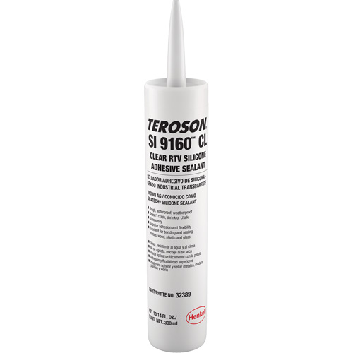 Teroson&reg; SI 9160 Silicone Sealant, Cartridge, Clear Distribution Élite MP
