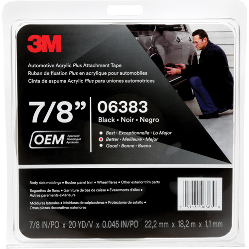 Ruban en acrylique de 3M pour l'automobile, 18 m (60') lo x 22 mm (7/8") la, 45 mils, Acrylique Distribution Élite MP
