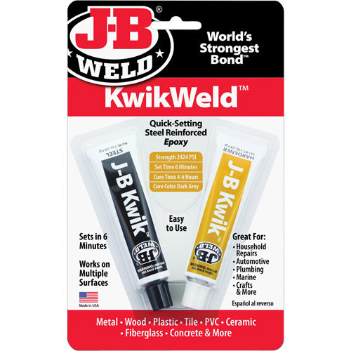 Colle &eacute;poxyde KwikWeld, Deux composants, Tube, 2 oz, Gris Distribution Élite MP