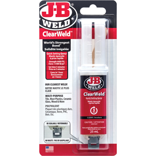 ClearWeld Adhesive, 25 ml, Syringe, Two-Part, Clear Distribution Élite MP