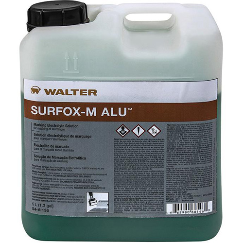 Solution &eacute;lectrolytique de marquage sur l'aluminium Surfox-M Distribution Élite MP