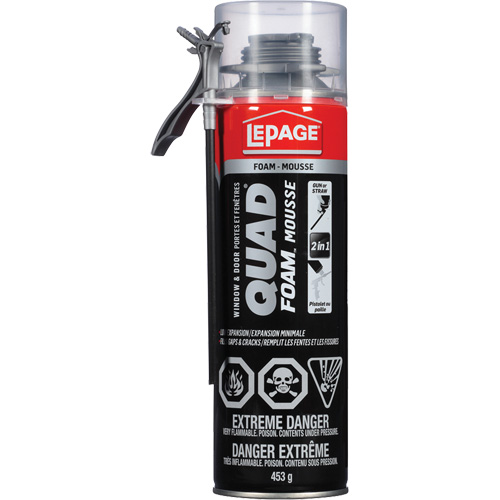 Mousse d'installation de portes & fen&ecirc;tres Quad Mousse, Canette a&eacute;rosol, Havane Distribution Élite MP