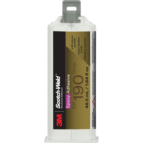 Scotch-Weld Epoxy Adhesive DP190, 1.64 fl. oz., Cartridge, Two-Part, Grey Distribution Élite MP