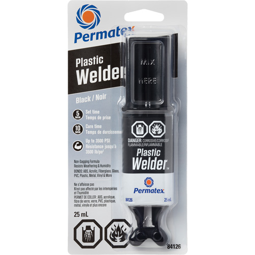 Plastic Welder Epoxy, 25 ml, Syringe, Two-Part, Black Distribution Élite MP