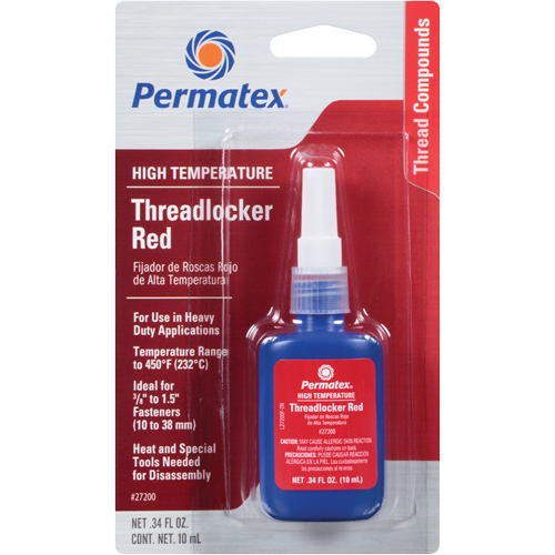 High Temperature Threadlocker, Red, High, 10 ml, Bottle Distribution Élite MP