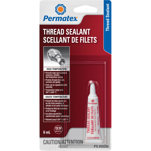 Scellant pour filetage haute temp&eacute;rature, Tube, 6 ml, -54° C - 204° C/-65° F - 400° F Distribution Élite MP