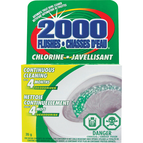 D&eacute;tergent pour cuvette de toilette 2000 Flushes avec agent de blanchiement, 35 g, Tampon Distribution Élite MP