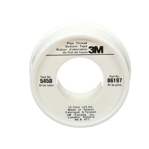 Scotch&reg; Thread Sealant Tape, 480" L x 1/2" W, White Distribution Élite MP