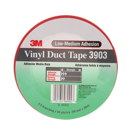 Rubans adh&eacute;sifs en vinyle 3903, 48 mm (2") la x 46 m (151') lo, 6,5 mils, Rouge Distribution Élite MP