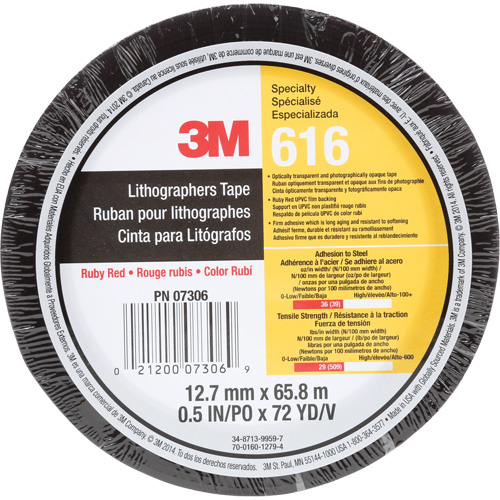 Ruban pour lithographe 616, 12,7 mm (1/2") x 66 m (216'), Rouge Distribution Élite MP