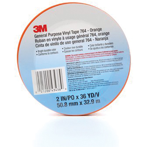 764 General-Purpose Vinyl Tape, 50.8 mm (2") W x 32.9 m (108') L, 5 mils, Orange Distribution Élite MP