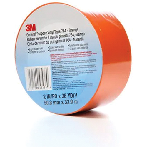 764 General-Purpose Vinyl Tape, 50.8 mm (2") W x 32.9 m (108') L, 5 mils, Orange Distribution Élite MP