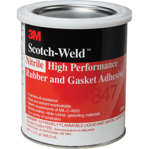 Adh&eacute;sif haute performance pour caoutchouc et joints Scotch-Weld, Gallon, Brun Distribution Élite MP