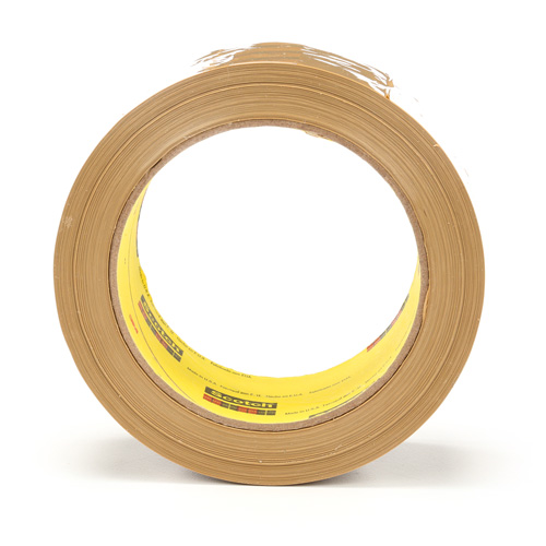 Scotch&reg; Box Sealing Tape 375, Hot Melt Adhesive, 3.1 mils, 48 mm (2") x 50 m (164') Distribution Élite MP