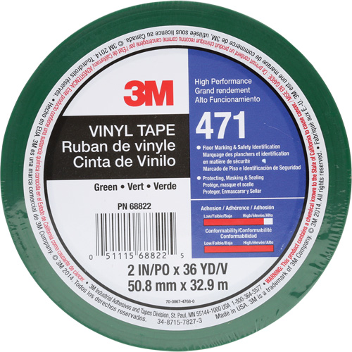 Ruban en vinyle 471, 50,8 mm (2") la x 32,9 m (108') lo, 5,2 mils, Vert Distribution Élite MP