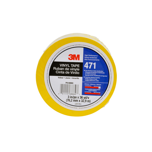 471 Vinyl Tape, 12 mm (1/2") W x 32.9 m (108') L, 5.2 mils, Yellow Distribution Élite MP