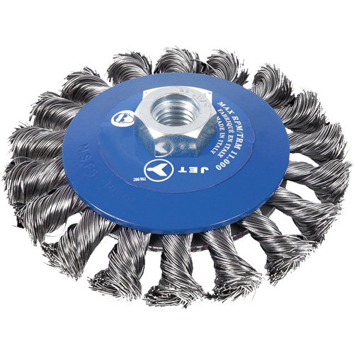 Brosse conique &agrave; m&egrave;ches torsad&eacute;es, Dia. 5", Fils 0,02", Arbre 5/8"-11NC Distribution Élite MP