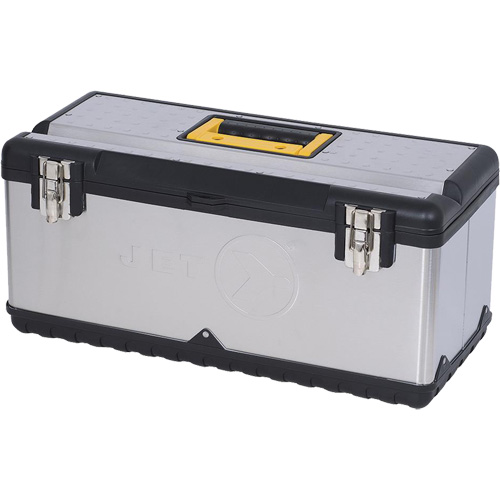 JPSTB-22 Stainless Steel Hand Tool Box, 11" D x 22-1/2" W x 10-3/4" H, Black/Grey Distribution Élite MP