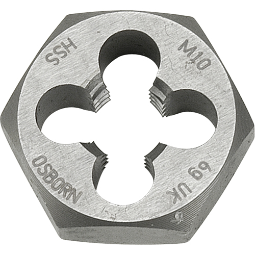 Hexagonal Rethreading Die, 7/10" Dia., 1/8"-40 Thread, High Speed Steel Distribution Élite MP