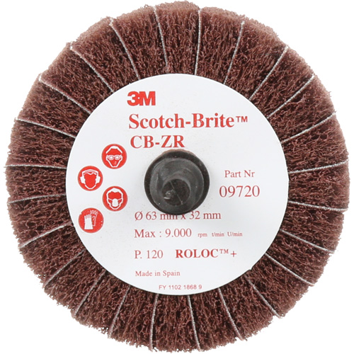 Scotch-Brite Combi-Wheel, 2-1/2" Dia., 120 Grit, Aluminum Oxide Distribution Élite MP