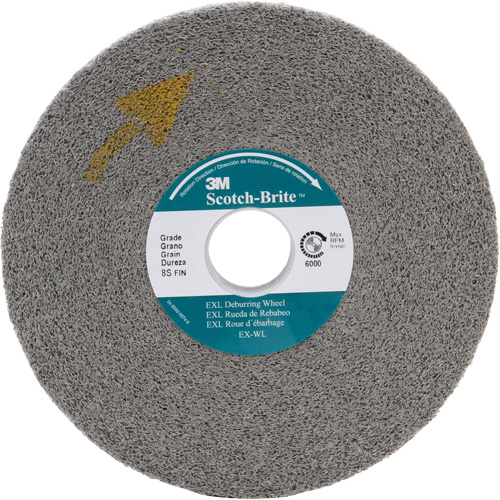 Meule d'&eacute;barbage EXL Scotch-Brite, 8" x 1", Arbre de 3" Distribution Élite MP