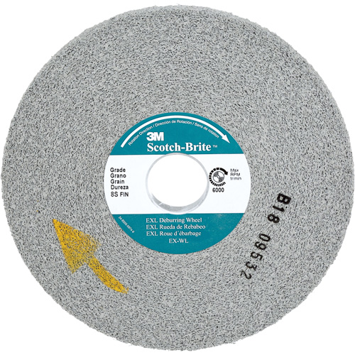 Meule d'&eacute;barbage EXL Scotch-Brite, 6" x 1/2", Arbre de 1", Oxyde d'aluminium Distribution Élite MP