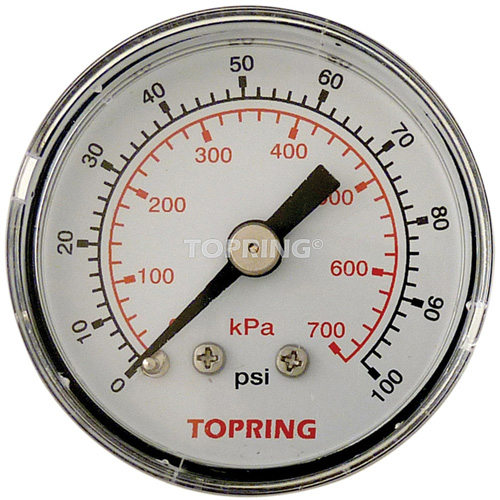 Pressure Gauge, 1-1/2" , 0 - 100 psi, Back Mount, Analogue Distribution Élite MP