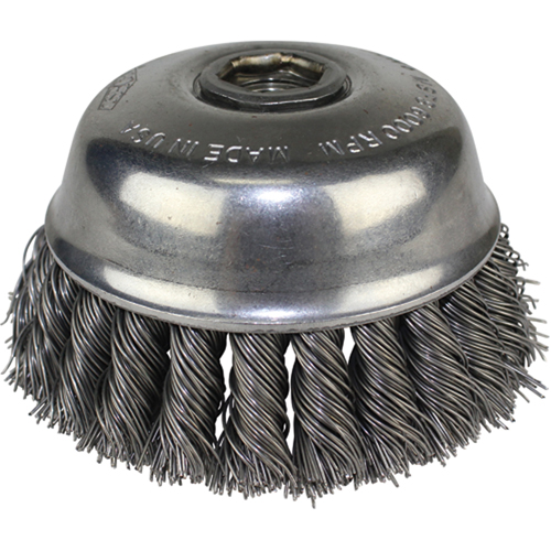 Brosses-boisseau &agrave; fils nou&eacute;s, 4" dia. x 5/8"-11 arbre Distribution Élite MP