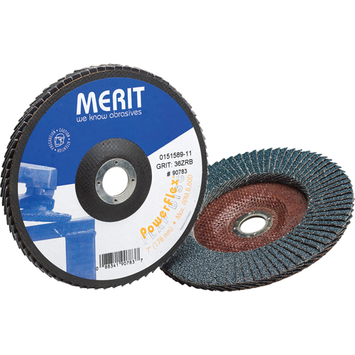Disques &agrave; lamelles - Merit Zirconia, 4-1/2" x 7/8", Type 27, Grain 60, Zirconium Distribution Élite MP
