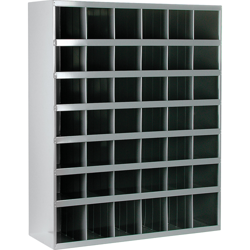 Steel Storage Bin Cabinet, 33-3/4" W x 12" D x 42" H, Grey Distribution Élite MP