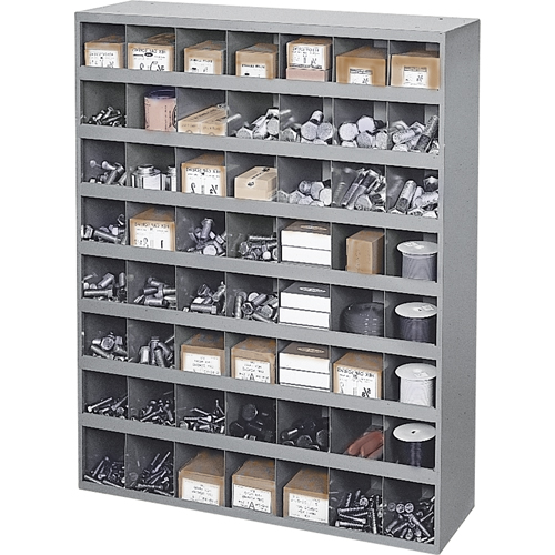 Steel Storage Bin Cabinet, 33-3/4" W x 12" D x 42" H, Grey Distribution Élite MP
