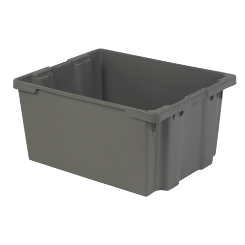Polylewton Stack-N-Nest&reg; Containers, 15.1" x 30.1" x 24", Grey Distribution Élite MP