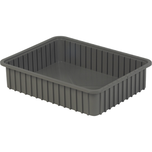 Divider Box&reg; Containers, Polyethylene, 22.4" W x 17.4" D x 5" H, Grey Distribution Élite MP