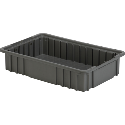 Contenant Divider Box, Poly&eacute;thyl&egrave;ne, 15,5" la x 9,9" p x 3,5" h, Gris Distribution Élite MP
