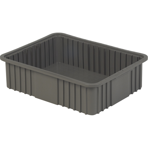Contenant Divider Box, Poly&eacute;thyl&egrave;ne, 20,9" la x 15,9" p x 6" h, Gris Distribution Élite MP