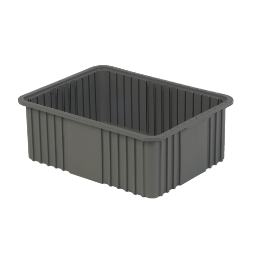 Contenant Divider Box, Poly&eacute;thyl&egrave;ne, 20,9" la x 15,9" p x 8" h, Gris Distribution Élite MP