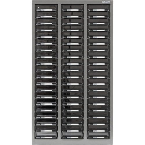 KPC-300 Parts Cabinet, Galvanized Steel, 60 Drawers, 21-3/10" x 10-2/5" x 36-9/10", Grey Distribution Élite MP