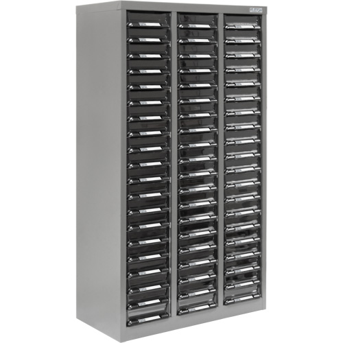 KPC-300 Parts Cabinet, Galvanized Steel, 60 Drawers, 21-3/10" x 10-2/5" x 36-9/10", Grey Distribution Élite MP