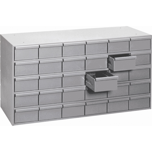 Casiers &agrave; tiroirs industriels, 30 tiroirs, 33-3/4" la x 11-3/4" p x 21-1/8" h, Gris Distribution Élite MP