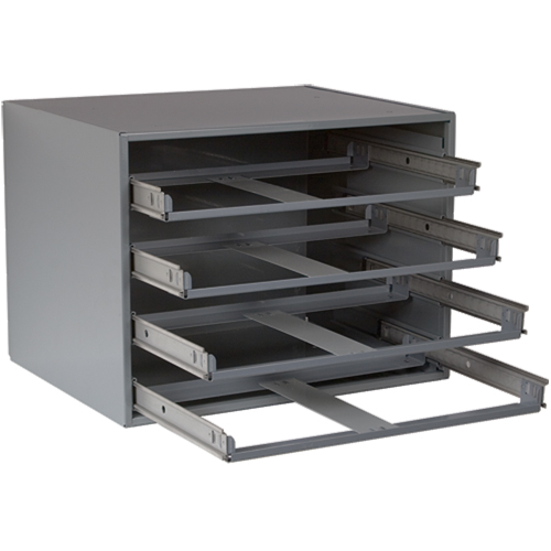 Casiers pour boîtes &agrave; compartiments, Acier, 4 compartiments, 20" la x 15-3/4" p, 15" h, Gris Distribution Élite MP