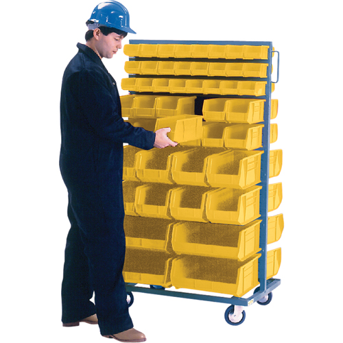 Double-Sided Mobile Bin Rack, Double-sided, 96 bins, 36" W x 24" D x 63" H Distribution Élite MP