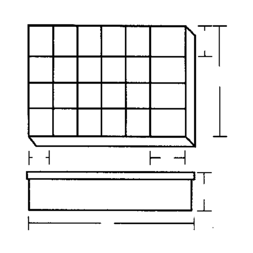 Boîte &agrave; compartiments, Plastique, 24 compartiments, 18-1/2" la x 13" p, 3" h, Gris Distribution Élite MP